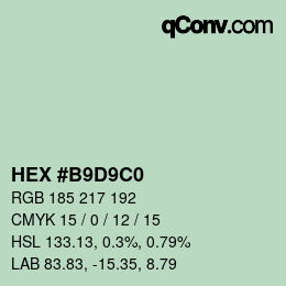 Color code: HEX #B9D9C0 | qconv.com