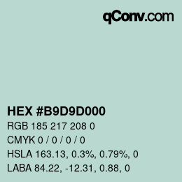 Farbcode: HEX #B9D9D000 | qconv.com