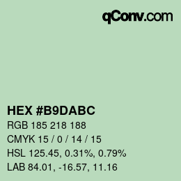 カラーコード: HEX #B9DABC | qconv.com