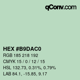 Farbcode: HEX #B9DAC0 | qconv.com