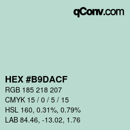 Color code: HEX #B9DACF | qconv.com