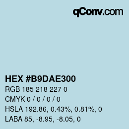 Color code: HEX #B9DAE300 | qconv.com