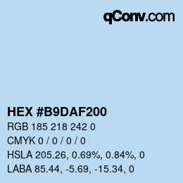 Color code: HEX #B9DAF200 | qconv.com