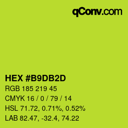 Color code: HEX #B9DB2D | qconv.com