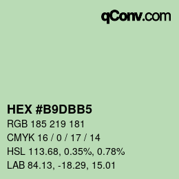 Color code: HEX #B9DBB5 | qconv.com