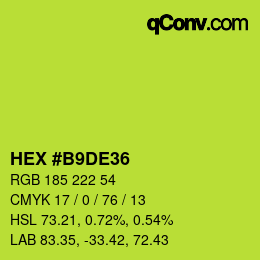 Color code: HEX #B9DE36 | qconv.com