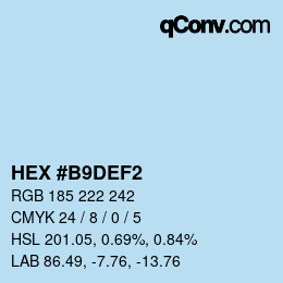 カラーコード: HEX #B9DEF2 | qconv.com
