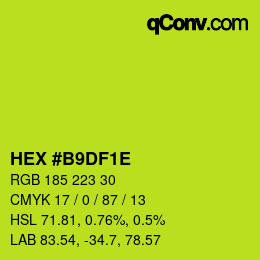 Color code: HEX #B9DF1E | qconv.com