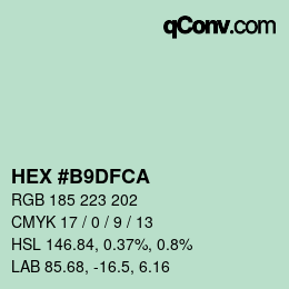 カラーコード: HEX #B9DFCA | qconv.com