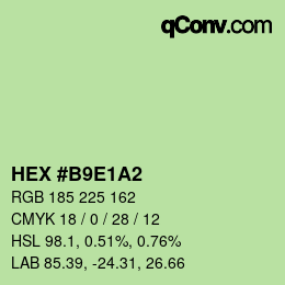カラーコード: HEX #B9E1A2 | qconv.com