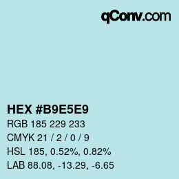 カラーコード: HEX #B9E5E9 | qconv.com