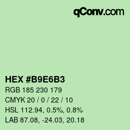 Código de color: HEX #B9E6B3 | qconv.com
