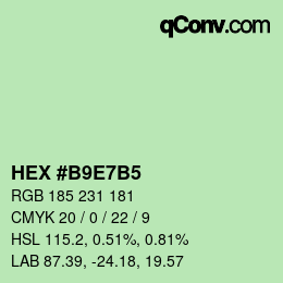 Color code: HEX #B9E7B5 | qconv.com