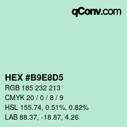 Color code: HEX #B9E8D5 | qconv.com