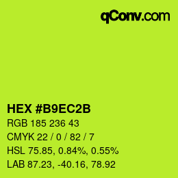 Color code: HEX #B9EC2B | qconv.com