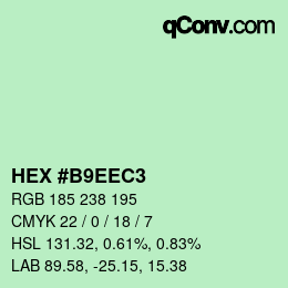 Color code: HEX #B9EEC3 | qconv.com