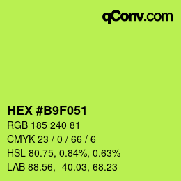 Color code: HEX #B9F051 | qconv.com