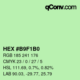 Color code: HEX #B9F1B0 | qconv.com