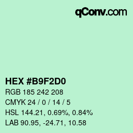 カラーコード: HEX #B9F2D0 | qconv.com