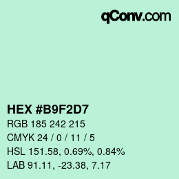 Color code: HEX #B9F2D7 | qconv.com