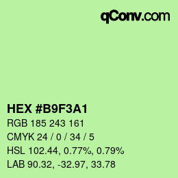 カラーコード: HEX #B9F3A1 | qconv.com