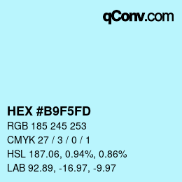 カラーコード: HEX #B9F5FD | qconv.com