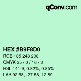 Color code: HEX #B9F8D0 | qconv.com