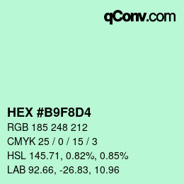 Color code: HEX #B9F8D4 | qconv.com