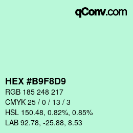Color code: HEX #B9F8D9 | qconv.com