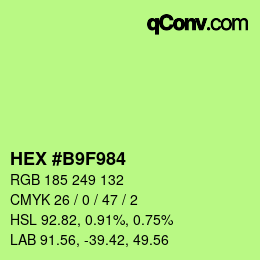 Color code: HEX #B9F984 | qconv.com