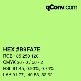 カラーコード: HEX #B9FA7E | qconv.com