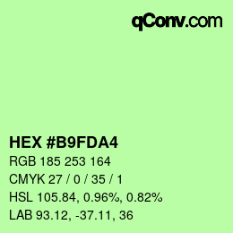 カラーコード: HEX #B9FDA4 | qconv.com