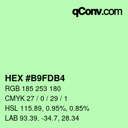 カラーコード: HEX #B9FDB4 | qconv.com