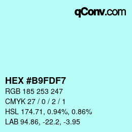 カラーコード: HEX #B9FDF7 | qconv.com