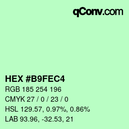 カラーコード: HEX #B9FEC4 | qconv.com