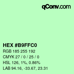 Color code: HEX #B9FFC0 | qconv.com
