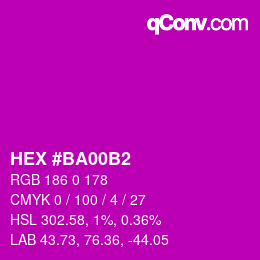 Color code: HEX #BA00B2 | qconv.com