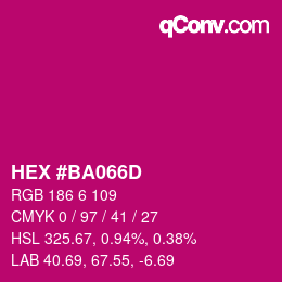Color code: HEX #BA066D | qconv.com
