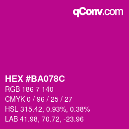 Color code: HEX #BA078C | qconv.com