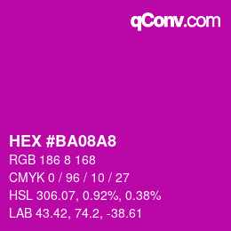 Color code: HEX #BA08A8 | qconv.com