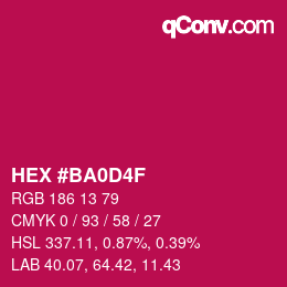 Color code: HEX #BA0D4F | qconv.com