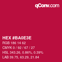 Color code: HEX #BA0E3E | qconv.com