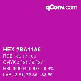 Color code: HEX #BA11A9 | qconv.com