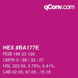 Color code: HEX #BA177E | qconv.com