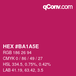 Código de color: HEX #BA1A5E | qconv.com
