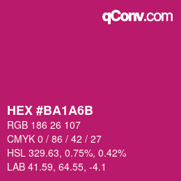 Color code: HEX #BA1A6B | qconv.com