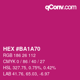 Color code: HEX #BA1A70 | qconv.com