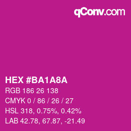 Color code: HEX #BA1A8A | qconv.com