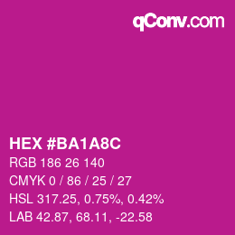 Código de color: HEX #BA1A8C | qconv.com