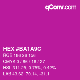 Color code: HEX #BA1A9C | qconv.com